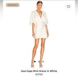 Issa Cape Mini Dress in White by AIIfos